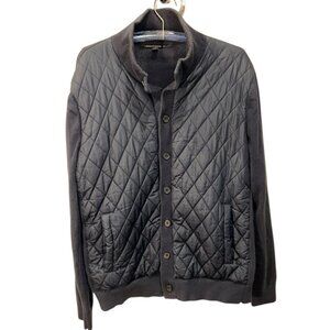 Banana Republic navy blue quilted sweater jacket M